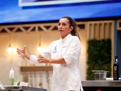 Begoña Rodrigo, este miércoles, en un momento de su ponencia en San Sebastián Gastronomika, en una imagen proporcionada por la organización.