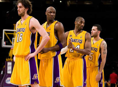 Gasol, Lamar Odom, Kobe Bryant yJordan Farmar