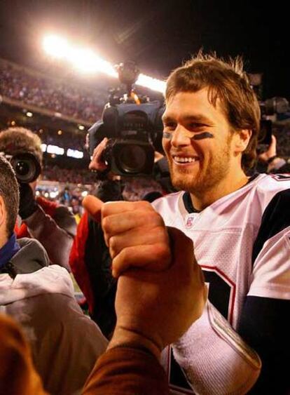 Brady, una de las estrellas de los Patriots, tras el partido.