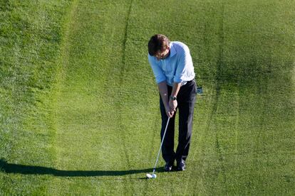 Jose Luis Martínez Almeida, durante la presentación del Open de Golf de España, este martes.