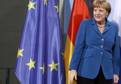 Angela Merkel, ayer en Berl&iacute;n
