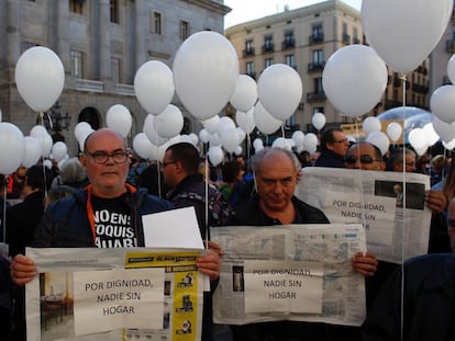 Manifestación en Barcelona por una vivienda digna.