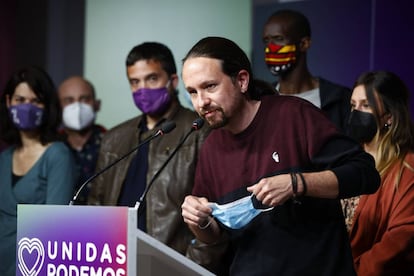 Pablo Iglesias anuncia su retirada de la política, el pasado martes.