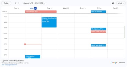 Imagen del calendario de Google con Material Design 3