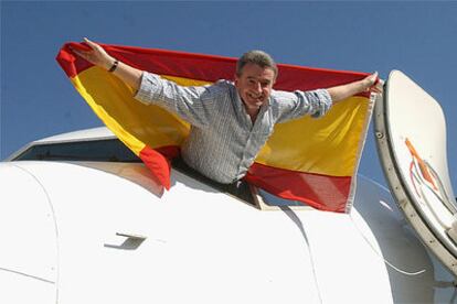 El director general de Ryanair, Michael O'Leary, ayer en el aeropuerto de Granada.