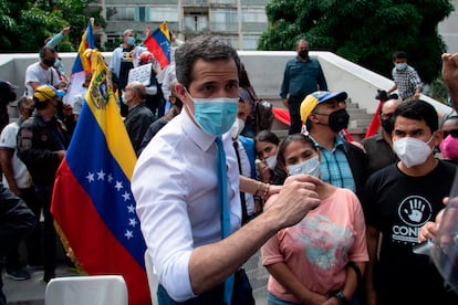 Juan Guaidó, después de una conferencia de prensa en Caracas, el pasado 3 de febrero.