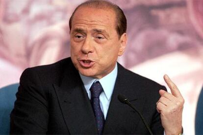 Silvio Berlusconi, durante una conferencia de prensa ofrecida el pasado jueves en Roma.