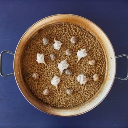 Arroz de cañaíllas y caracoles de tierra del restaurante Baroz.