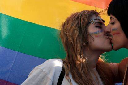 Gay Pride parade in central Athens, Saturday, June 14, 2014