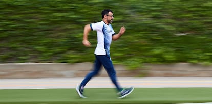 García Bragado, entrenándose en el CAR de Sant Cugat.