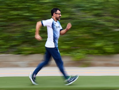 García Bragado, entrenándose en el CAR de Sant Cugat.