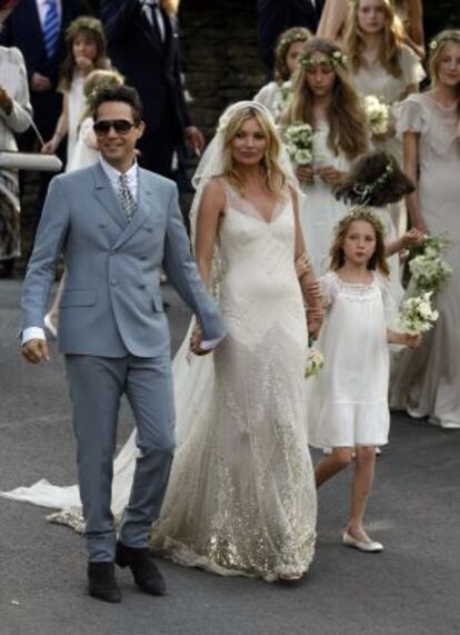 Lila Moss, el día de la boda de su madre, Kate con Jamie Hince.