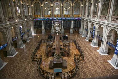 Patio de operaciones de la Bolsa de Madrid