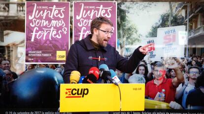 Vidal Aragonés anuncia el rechazo de la CUP a la investidura de Sànchez.