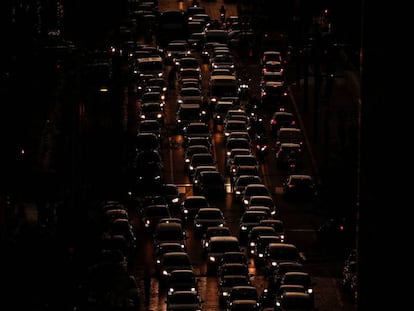 Colapso de tráfico en Roma. 