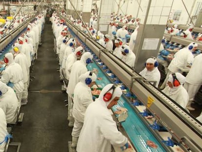 Planta de empaquetado de pollo de BRF en Rio Verde, en el estado brasileño de Goiás.