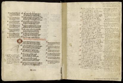 Manuscrito de la 'Divina Comedia' de Dante Alighieri.