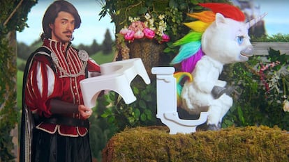 Imagen del anuncio del orinal Squatty Potty: más de un millón de unidades vendidas en 2018.