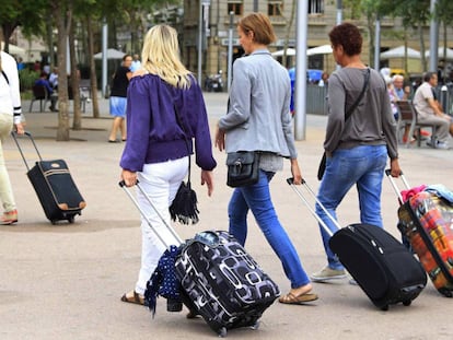 Turistas en el centro de Valencia.