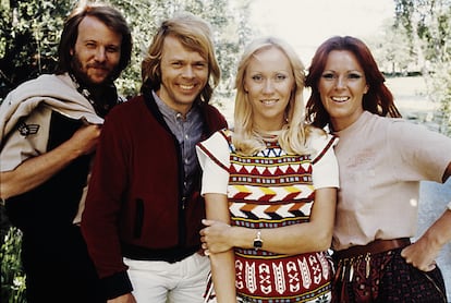 Abba, en 1977, posando en Suecia.