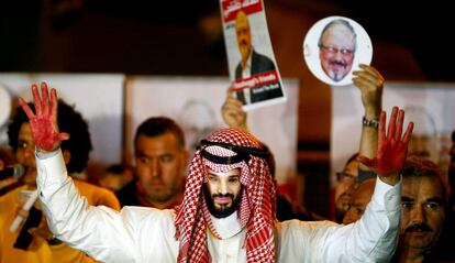 Protesta frente al Consulado saudí en Estambul (Turquía), el pasado 25 de octubre.