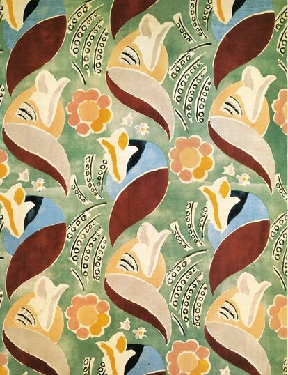 Textil con motivos de la obra 'Queen Mary' (1936), de Duncan
Grant.