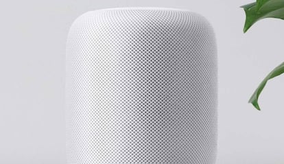 HomePod de color blanco