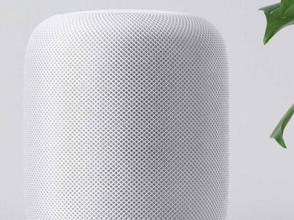 HomePod de color blanco