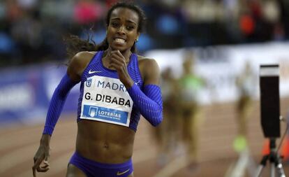 Dibaba, durante la prueba de Madrid.