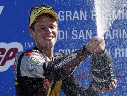 Rabat celebra su victoria en Misano.