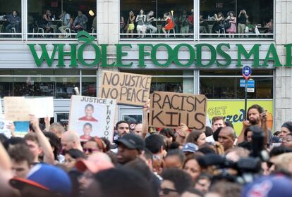 Protesta por la absolución de George Zimmerman, ayer en Union Square, Nueva York.