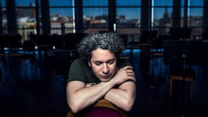 El director de orquesta Gustavo Dudamel, en el Teatro Real de Madrid en septiembre de 2020.