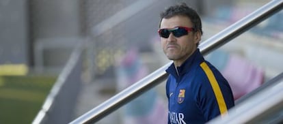 Luis Enrique, durante um treinamento.