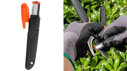 afilador de tijeras de podar con mango ergonómico