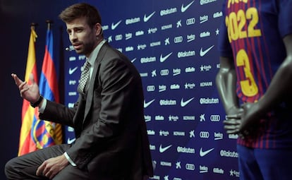 Gerard Piqué, el dia de la seva renovació.