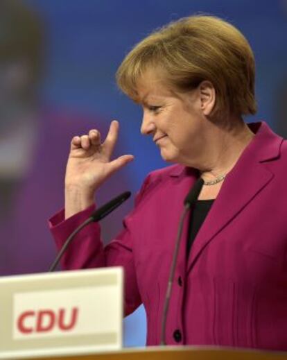 La canciller alemana, Angela Merkel, en el congreso de su partido, la CDU, en Colonia.