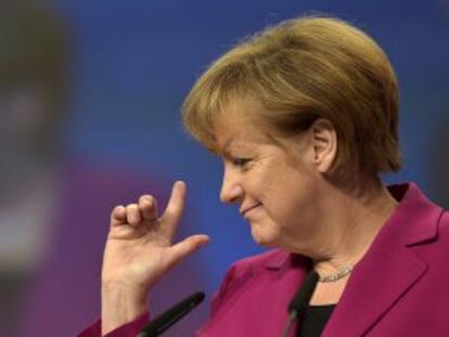 La canciller alemana, Angela Merkel, en el congreso de su partido, la CDU, en Colonia.