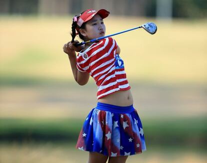 Lucy Li, na primeira jornada do US Open.