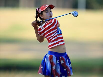 Lucy Li, na primeira jornada do US Open.