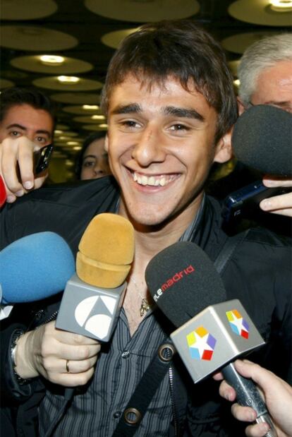 Eduardo Salvio, a su llegada a Madrid en enero de 2010.