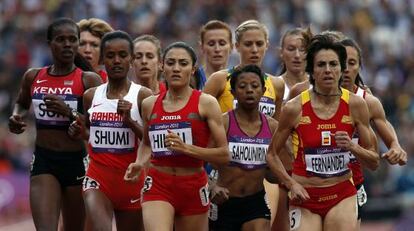 Nuria Fernández, en la segunda serie de los 1.500 metros femeninos.