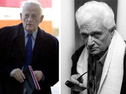De izquierda a derecha, Alain Touraine y Jacques Derrida.