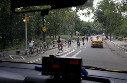 Ciclistas en Nueva York.