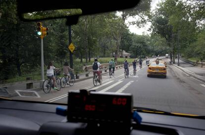 Ciclistas en Nueva York.