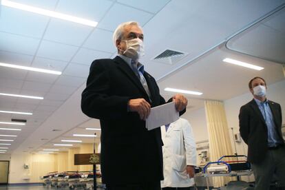 El presidente de Chile, Sebastián Piñera, con mascarilla por el coronavirus, el pasado 12 de abril.
