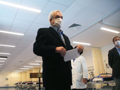 El presidente de Chile, Sebastián Piñera, con mascarilla por el coronavirus, el pasado 12 de abril.