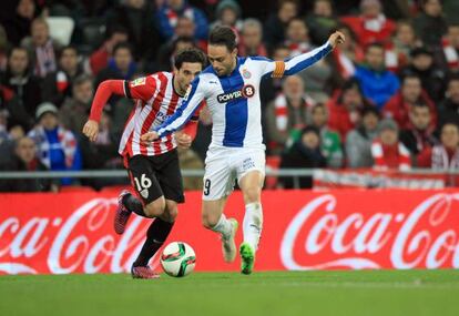 Sergio Garía, en el partido de Copa frente al Athletic. 