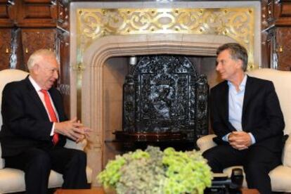 El presidente Mauricio Macri recibe en la Casa Rosada al ministro de Exteriores, Jos&eacute; Manuel Garc&iacute;a-Margallo