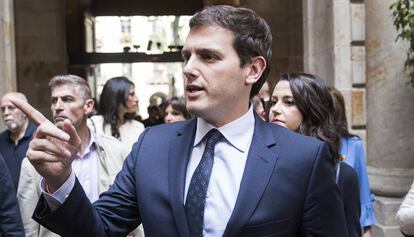 Albert Rivera e Inés Arrimadas, en un acto de Societat Civil Catalana. 