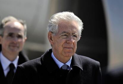 Monti, a su llegada el lunes a la cumbre de Seguridad Nuclear en Se&uacute;l.